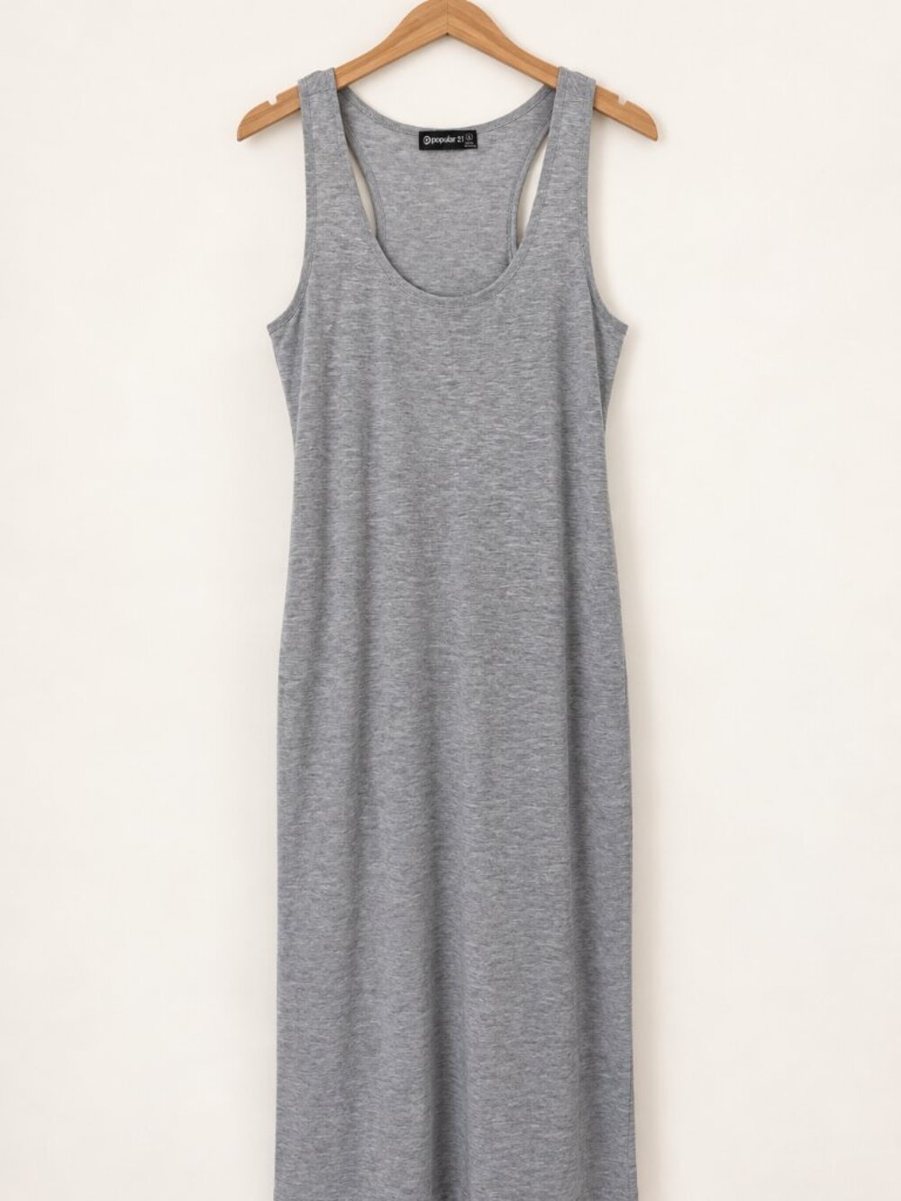 POPULAR 21 Heather Gray Sleeveless Maxi Dress | Tank Dress large